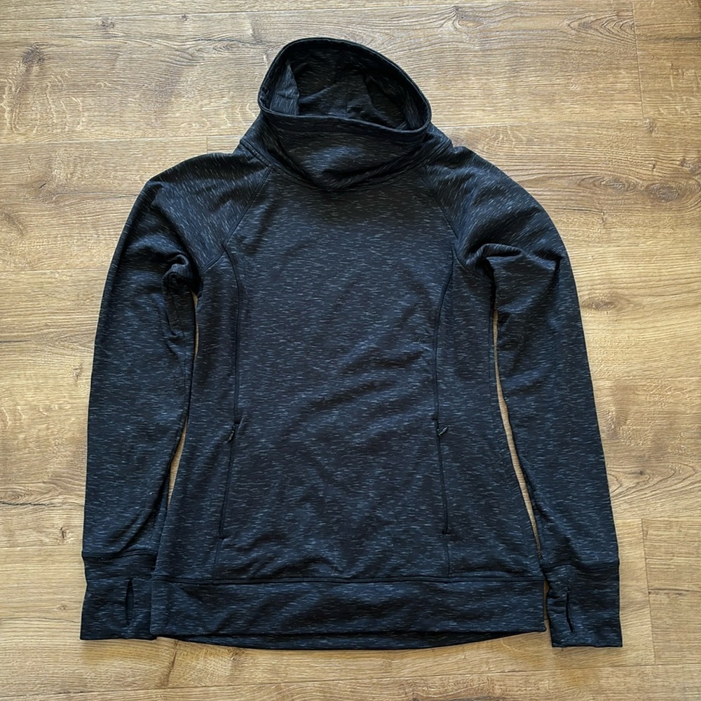Black cowl neck pullover fleece